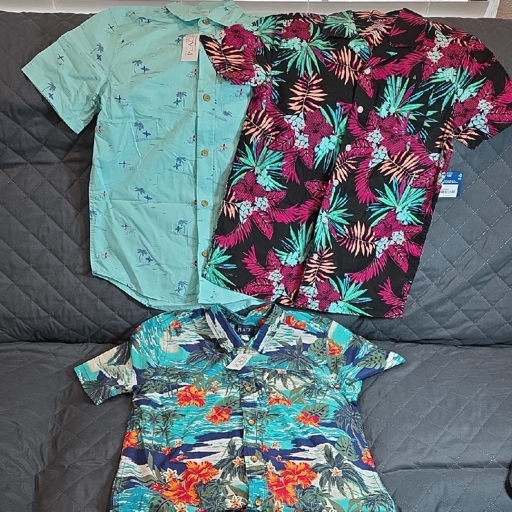 The Children's Place Arizona 3 piece Tropical Shirt Bundle Boy's - sz10 M/L